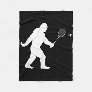 Bigfoot Playing Badminton Shuttle Funny Badminton Fleecedecke