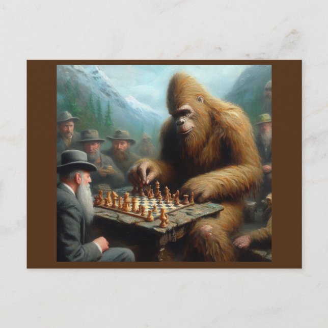 Bigfoot Playing Postkarte (Vorderseite)