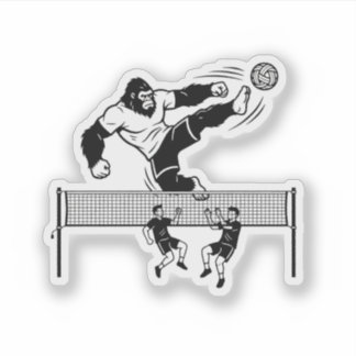 Bigfoot playing Sepak Takraw Aufkleber
