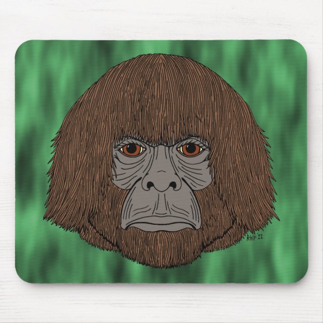 Bigfoot Portrait 2 (human-like) Mouse Pad Mousepad (Vorne)