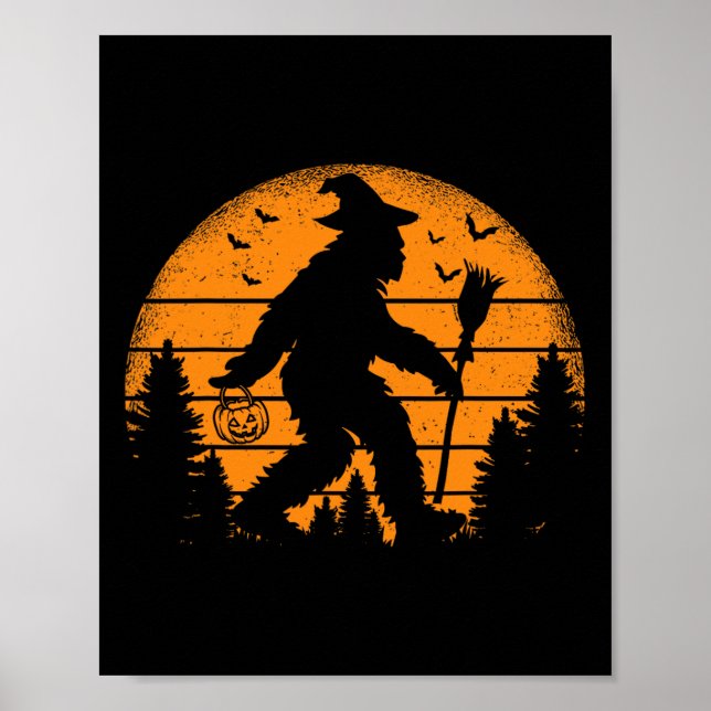 Bigfoot Pumpkin Halloween Kostüm Sasquatch Men Wo Poster (Vorne)