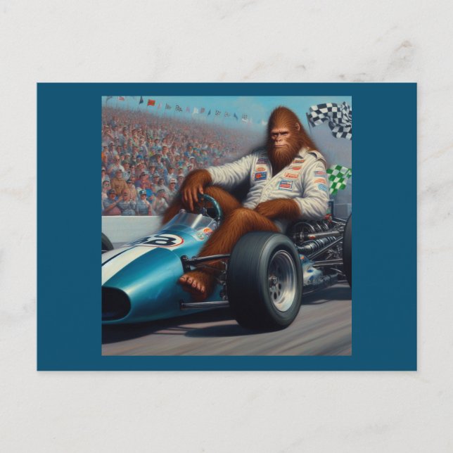 Bigfoot Racecar Postkarte (Vorderseite)