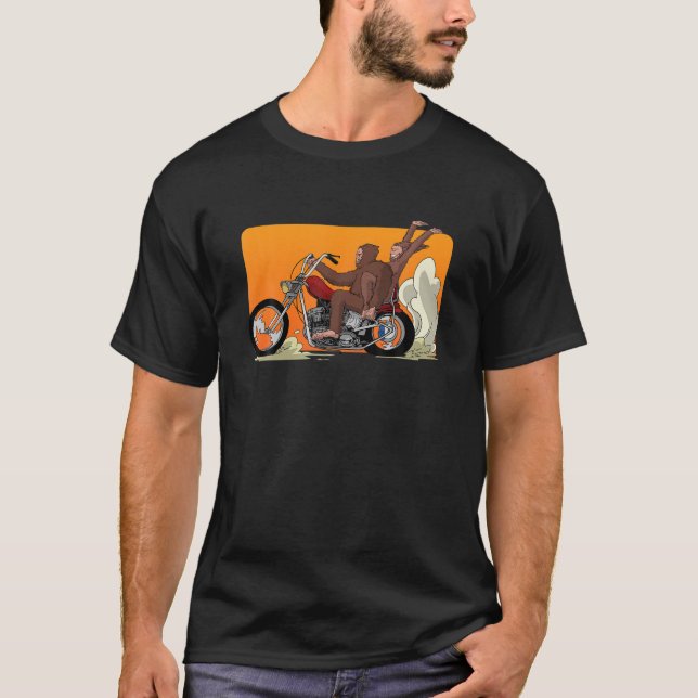 Bigfoot Racing Motorrad für Biker Sasquatch Chic T-Shirt (Vorderseite)