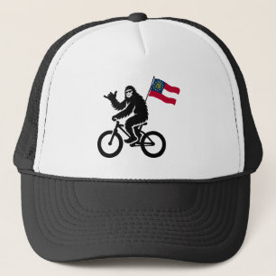 Bigfoot Radfahren georgische Flagge Truckerkappe