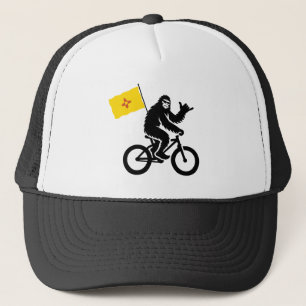 Bigfoot-Radfahren New Mexico-Flagge Truckerkappe