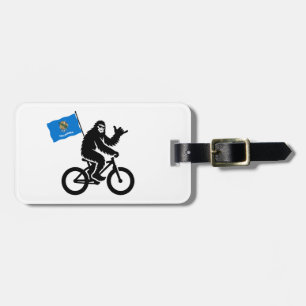 Bigfoot-Radfahren Oklahoma-Flagge Gepäckanhänger
