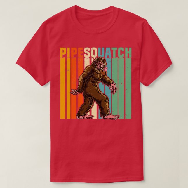 Bigfoot Rauchen Briar Pipe Sasquatch Tabak Pipe  T-Shirt (Design vorne)