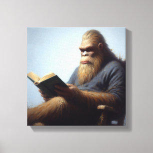 Bigfoot Reading Leinwanddruck