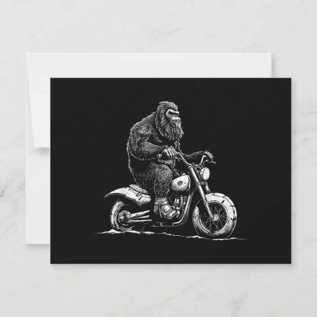 Bigfoot Reiten Ein Motorrad fahren Funny Sasquatch Dankeskarte (Vorderseite)