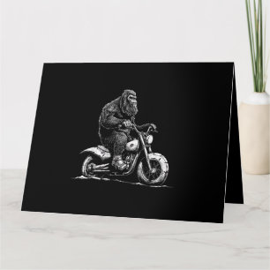 Bigfoot Reiten Ein Motorrad fahren Funny Sasquatch Karte