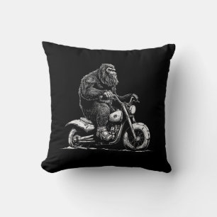 Bigfoot Reiten Ein Motorrad fahren Funny Sasquatch Kissen