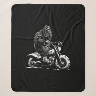 Bigfoot Reiten Ein Motorrad fahren Funny Sasquatch Sherpadecke