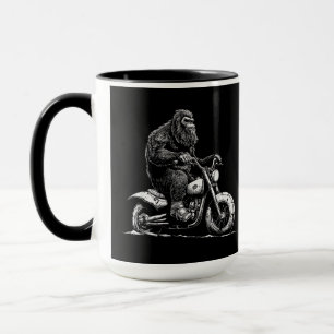 Bigfoot Reiten Ein Motorrad fahren Funny Sasquatch Tasse