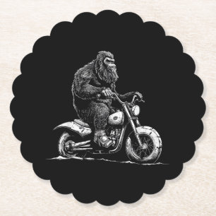 Bigfoot Reiten Ein Motorrad fahren Funny Sasquatch Untersetzer