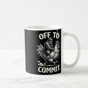 Bigfoot Reitet auf einem Huhn, um einen lustigen S Kaffeetasse