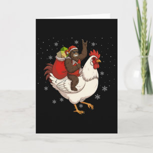 Bigfoot Reitet Huhn Hirsch Weihnachten Huhn Christ Karte