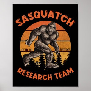 Bigfoot Research Team Retro Vintag Sasquatch Poster