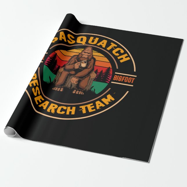 Bigfoot Research Team Retro Vintage Sasquatch Geschenkpapier (Ungerollt)