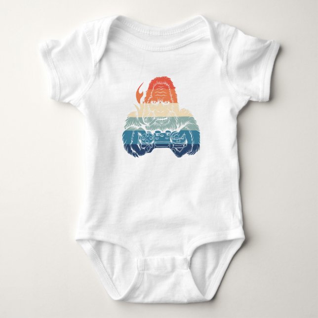 Bigfoot Retro Baby Strampler (Vorderseite)