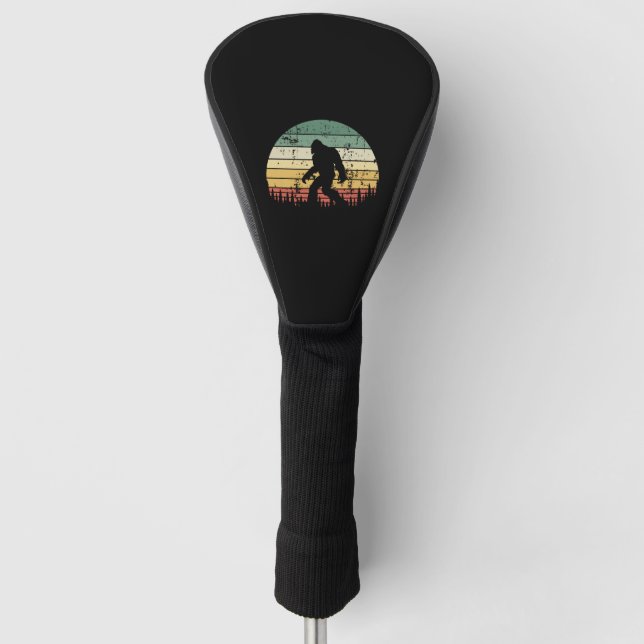Bigfoot Retro Sunset-Geschenk Golf Headcover (Vorderseite)
