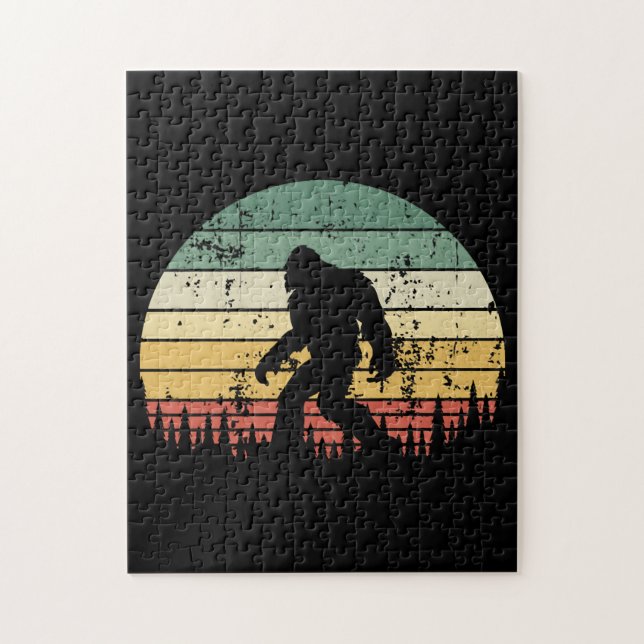 Bigfoot Retro Sunset-Geschenk Puzzle (Vertikal)