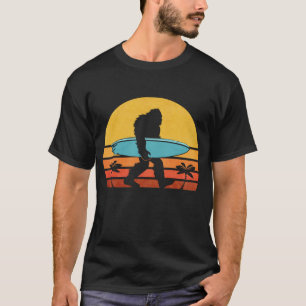 Bigfoot Retro Surfen Tropisches Sasquatch Surfer T-Shirt