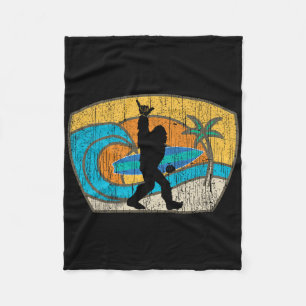 Bigfoot Retro-Surfing-Geschenk für Shaka Aloha-Sur Fleecedecke