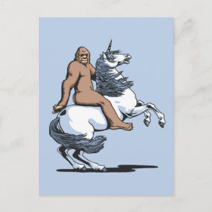 Bigfoot Riding a Unicorn Postkarte