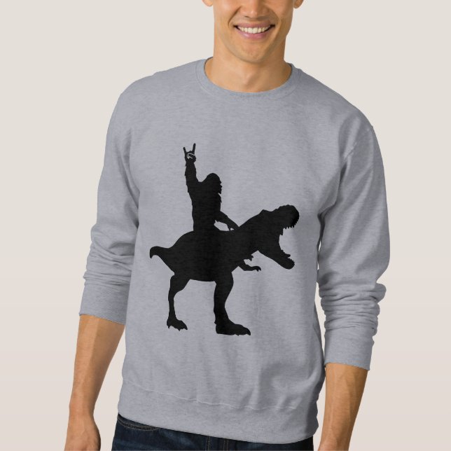 Bigfoot Riding T-Rex Sweatshirt (Vorderseite)