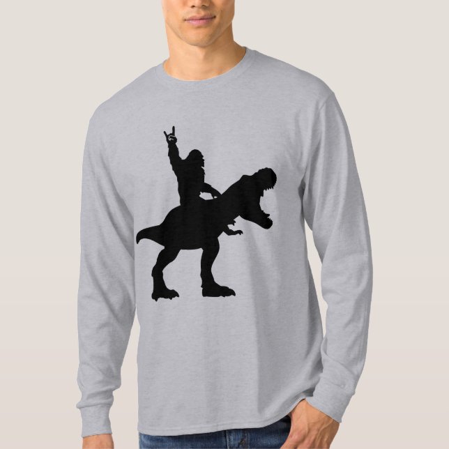 Bigfoot Riding T-Rex T-Shirt (Vorderseite)