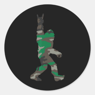 Bigfoot Rock and Roll Orange Camouflage Jagen Safe Runder Aufkleber