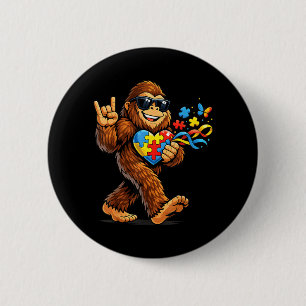 Bigfoot Rock Hand Au Bewusstsein Puzzle Herzband Button