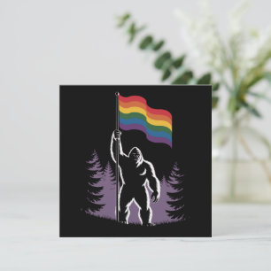 Bigfoot Rock On LGBTQ Progressive neue Pride-Flagg Einladung