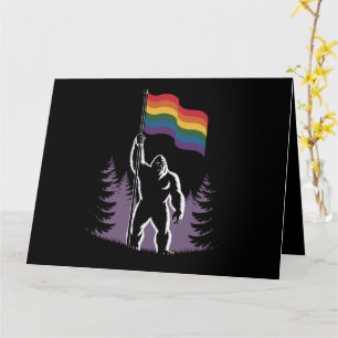 Bigfoot Rock On LGBTQ Progressive Neue Pride-Flagg Karte