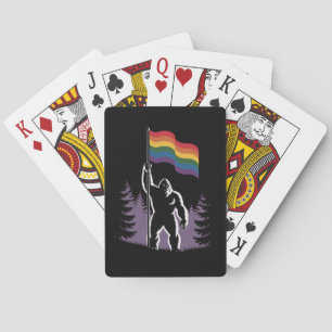 Bigfoot Rock On LGBTQ Progressive Neue Pride-Flagg Spielkarten