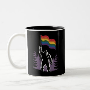 Bigfoot Rock On LGBTQ Progressives neue Pride-Flag Zweifarbige Tasse