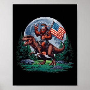 Bigfoot Rock On Mähne-Bandana-Reit-T-Rex Full M Poster