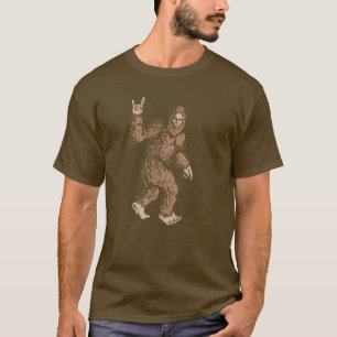 Bigfoot Rock und Roll Sasquatch Hand Symbol T-Shirt