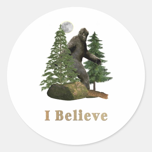 Bigfoot Runder Aufkleber (Vorderseite)
