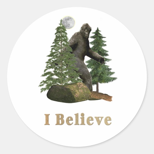 Bigfoot Runder Aufkleber (Vorderseite)