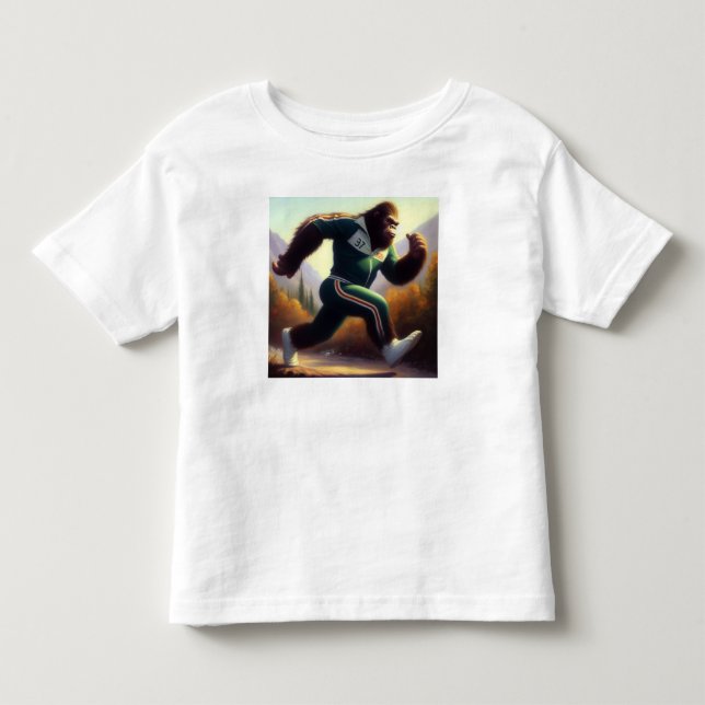 Bigfoot Running Kleinkind T-shirt (Vorderseite)