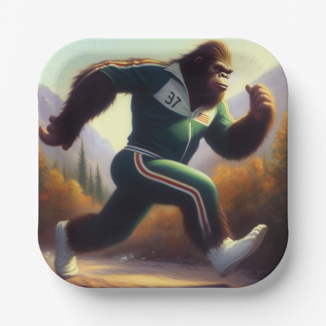 Bigfoot Running Pappteller (Vorderseite)
