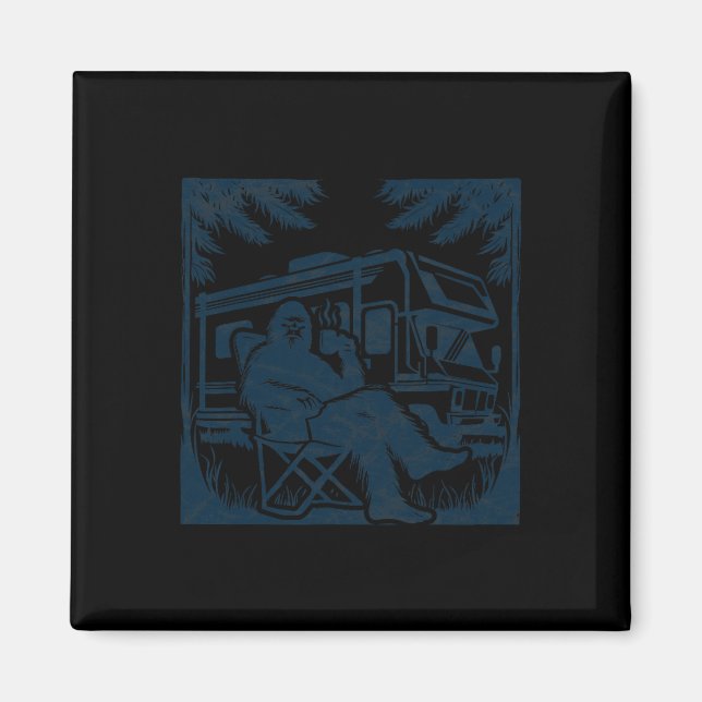 Bigfoot Rv Wohnmobil Camping Sasquatch Campervan  Magnet (Vorne)