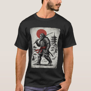 Bigfoot-Samurai-Krieger Japanischer Sasquatch Ukiy T-Shirt