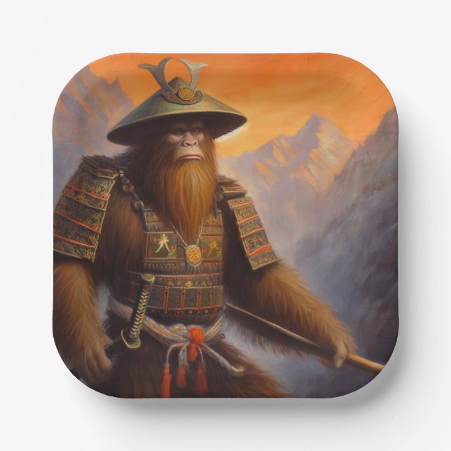 Bigfoot Samurai Pappteller (Vorderseite)