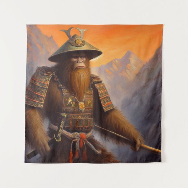 Bigfoot Samurai Wandteppich (Vorderseite)