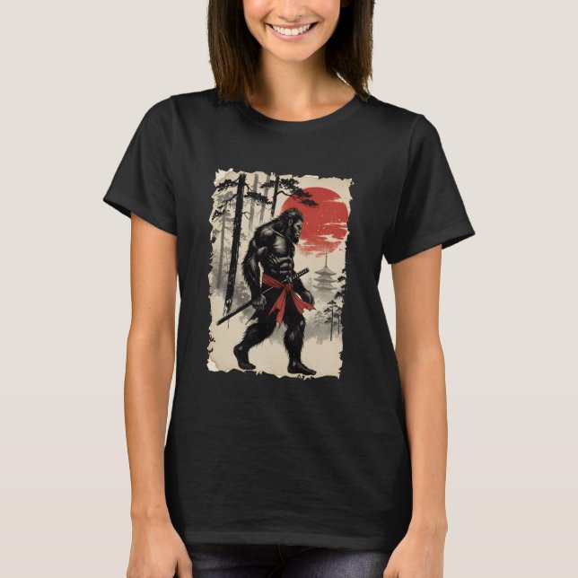 Bigfoot Samurai Warrior Anime Japanese Art Samurai T-Shirt (Vorderseite)