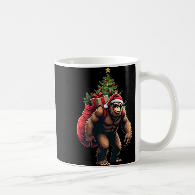 Bigfoot Santa Christmas Tree Lights Funny Xmas Sas Kaffeetasse (Rechts)