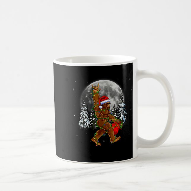 Bigfoot Santa Christmas Tree Lights Funny Xmas Sas Kaffeetasse (Rechts)