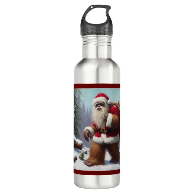 Bigfoot Santa Claus Edelstahlflasche (Vorderseite)